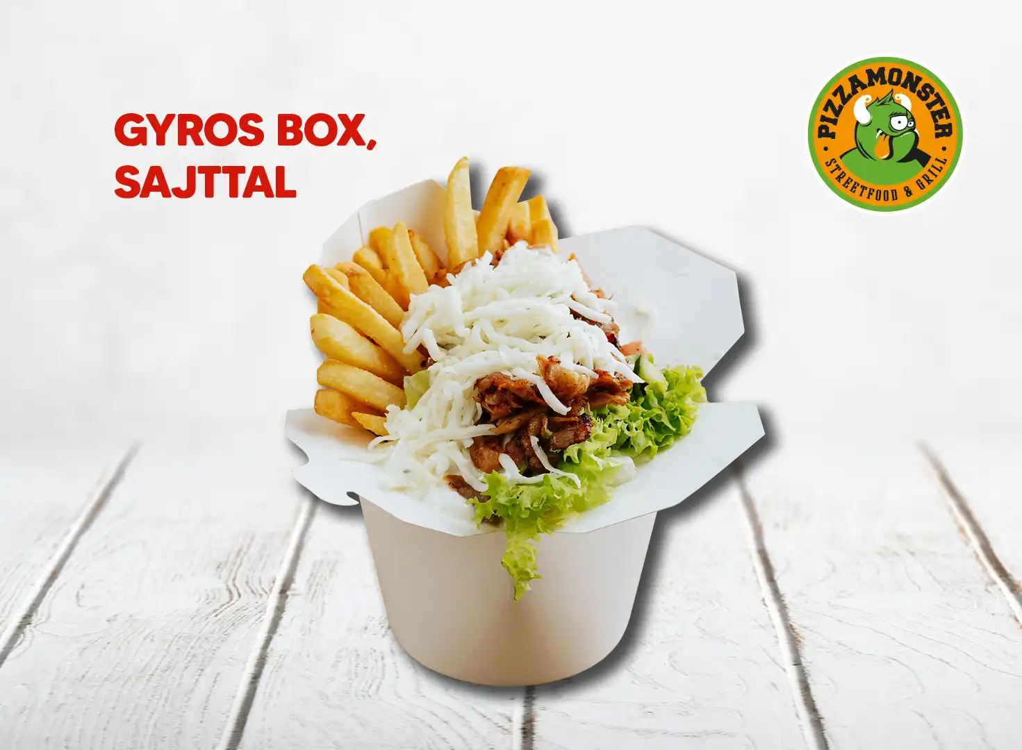 Gyros boxx reszelt sajttal