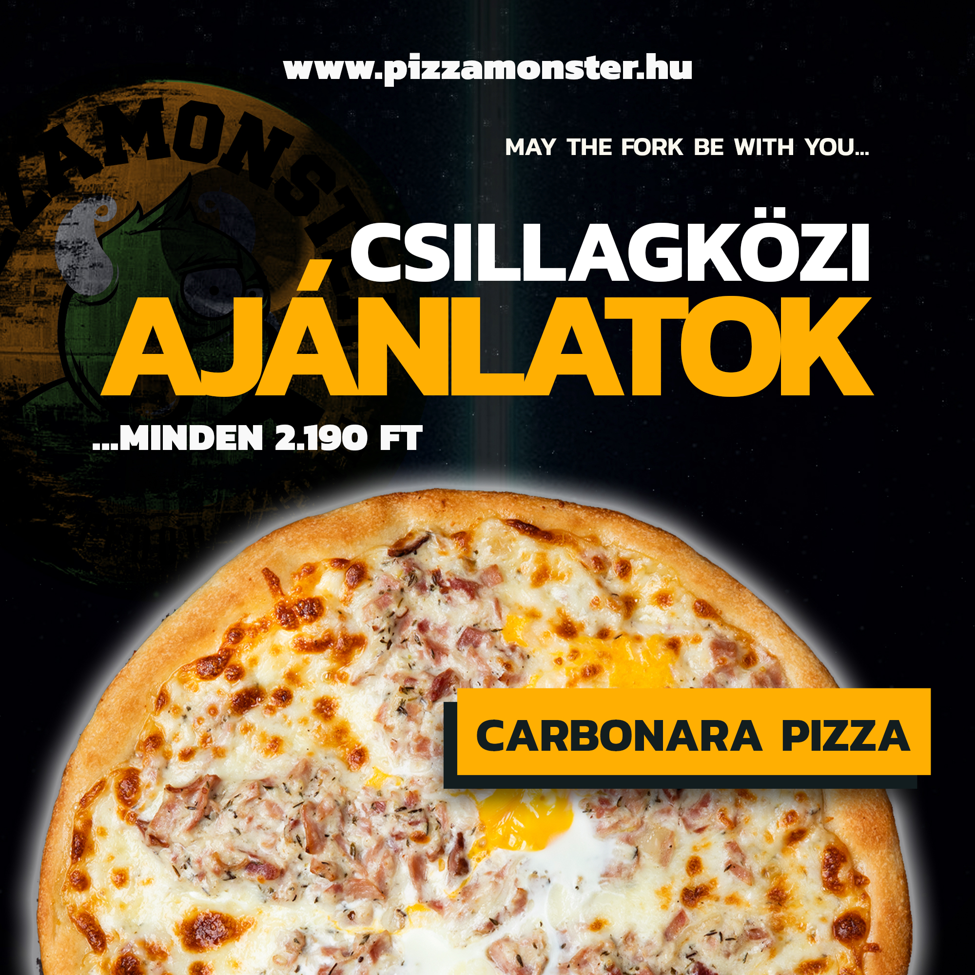 Carbonara pizza 32cm AKCIÓ