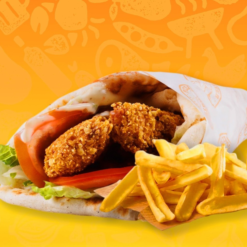 Crispy Chicken Pita + Fries